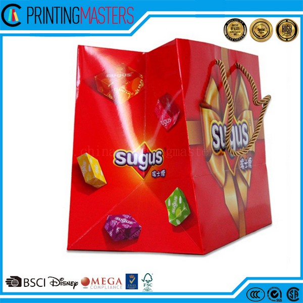 Luxury Gift Paper Bag With Ribbon Handle 