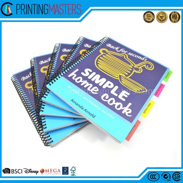 2017 Customized Spiral Binding Cookbook Printing China