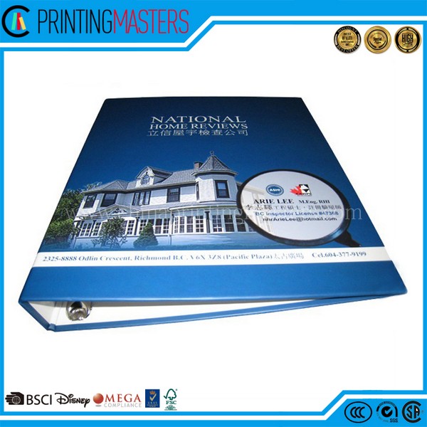 China Custom Hard Cover Ring Binder With 4C Printing