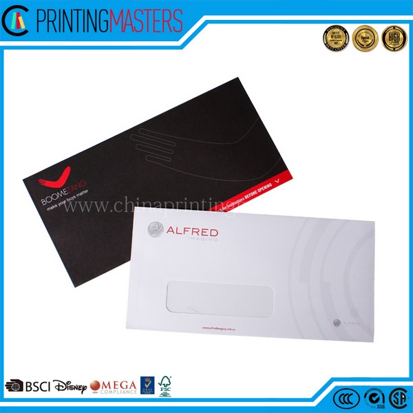 Seal And Peel High Quality DL Black Envelope Printing China