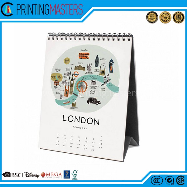 High Quality Spiral Binding Desk Calendar Printing China