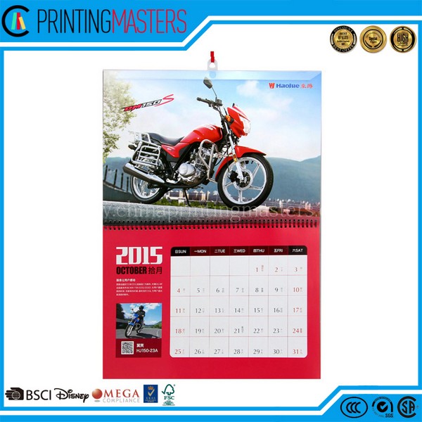 Custom 3 Months Spiral Bound Wall Calendar Printing