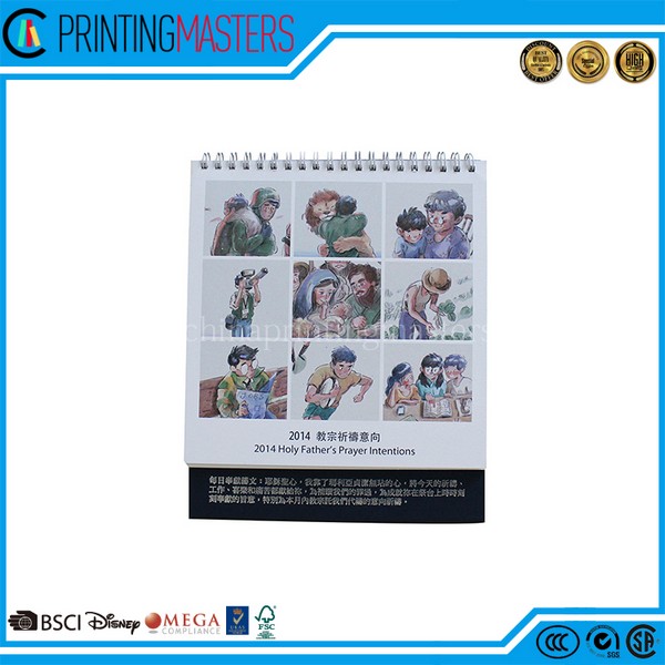 Custom Logo Coated Paper Printable Desk Calendar 2016