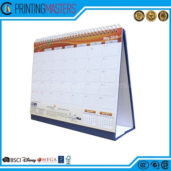 Custom Printed Sprial Binding Desktop Calender 2017