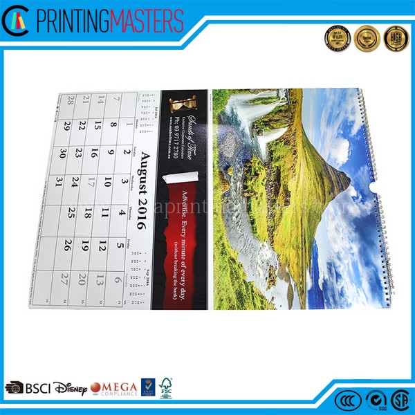 Custom One Year Coated Paper Calendar 2017 Printing