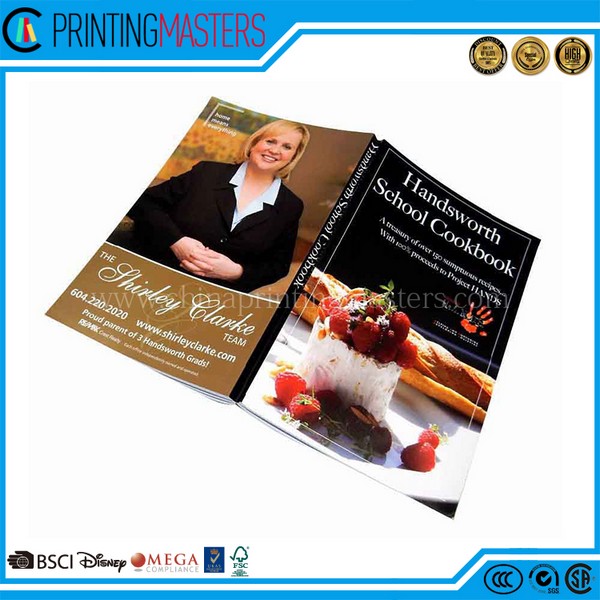 Customized Hardcover Full Color Cookbook Printing China