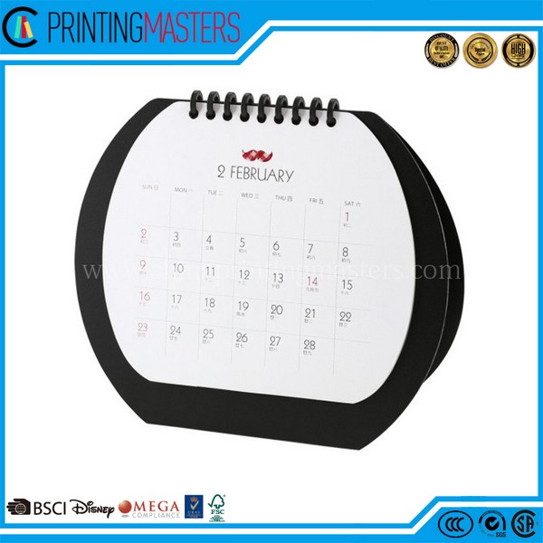 Spiral Bound Calender Pritning 2017 Desk Daily Custom