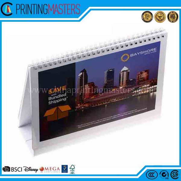 Custom Cheap Colorful Spiral Bound Desk Calendar Printing