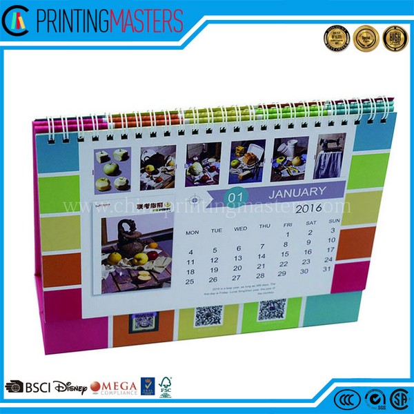 Cheap Custom Tent Spiral Bound Desk Calendar Printing